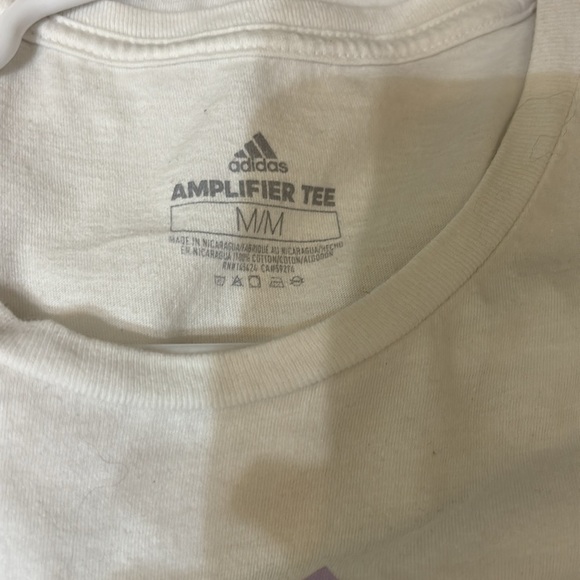 Adidas White and Purple Graphic Short Sleeve Tee - Picture 3 of 4